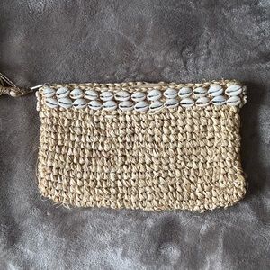 Hawaiian made by hand straw makeup-pencil case bag